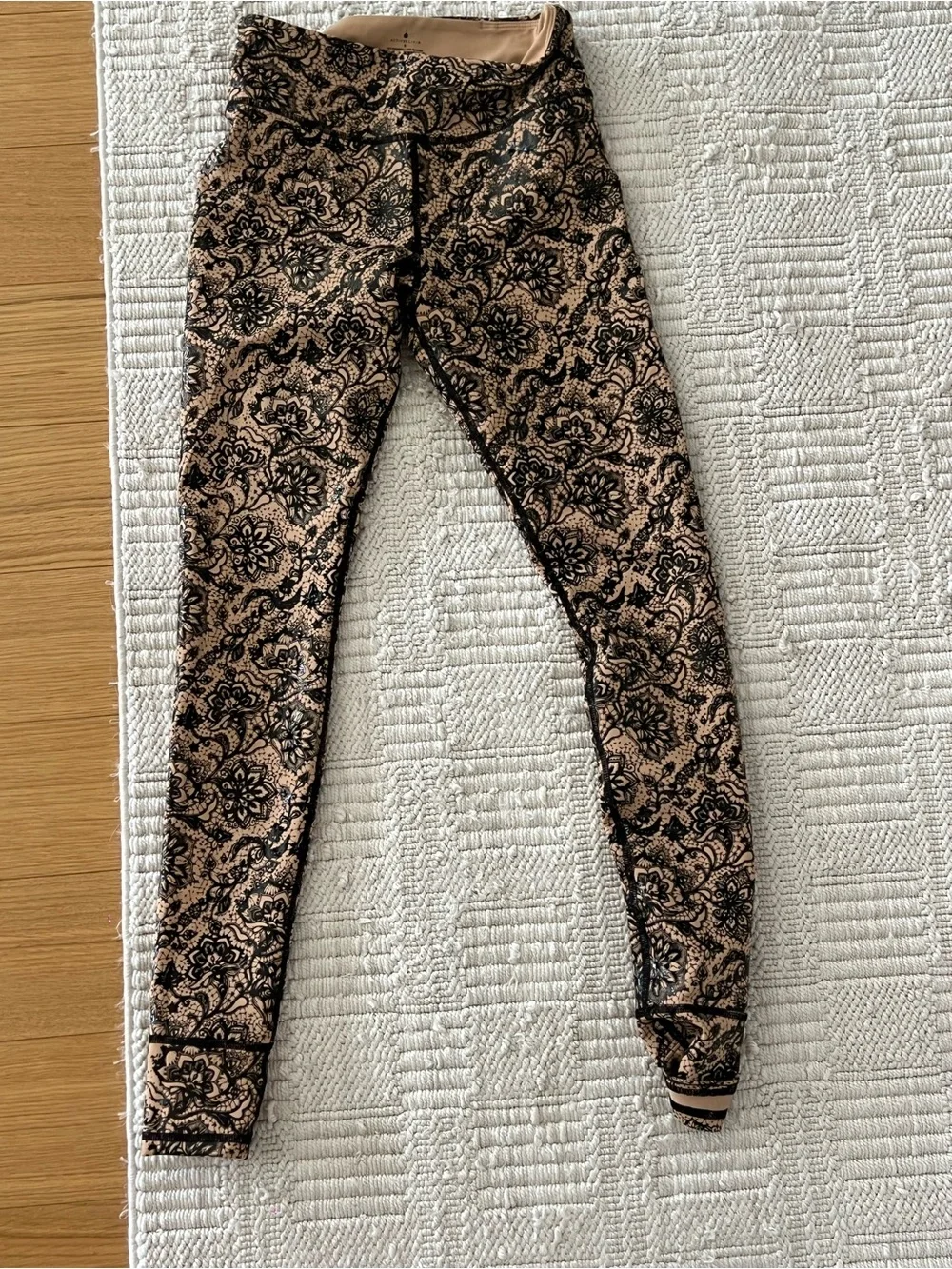 ACTIVE ALIXIR Blair Nude Lace-Pattern Grip Leggings